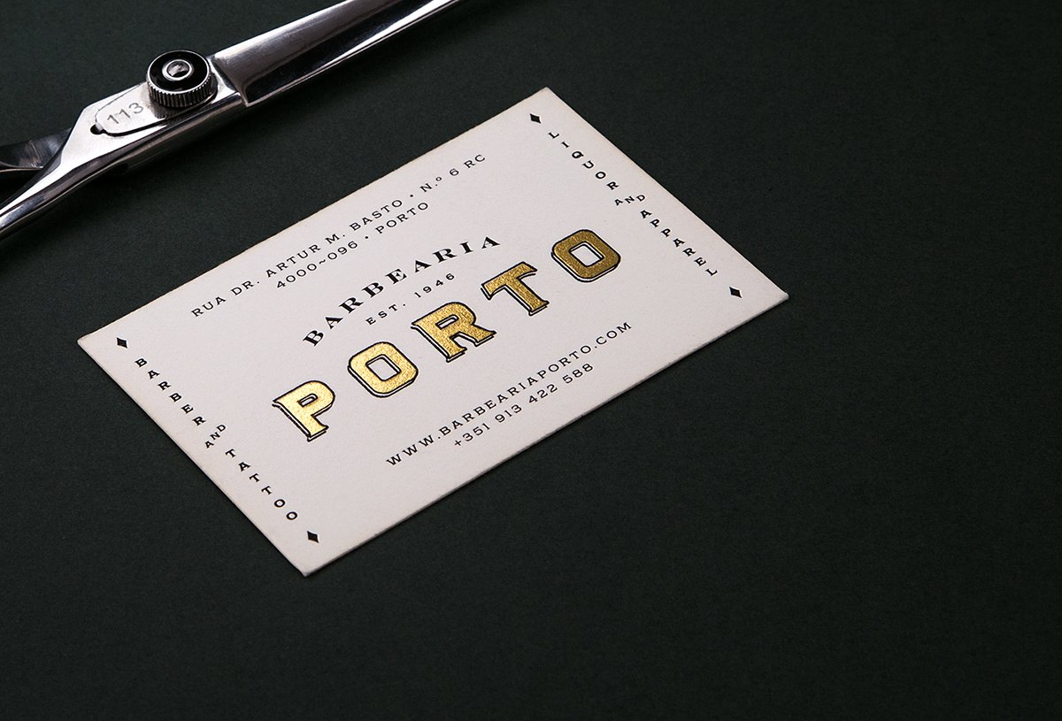Barbearia Porto理發(fā)店品牌形象  名片設計