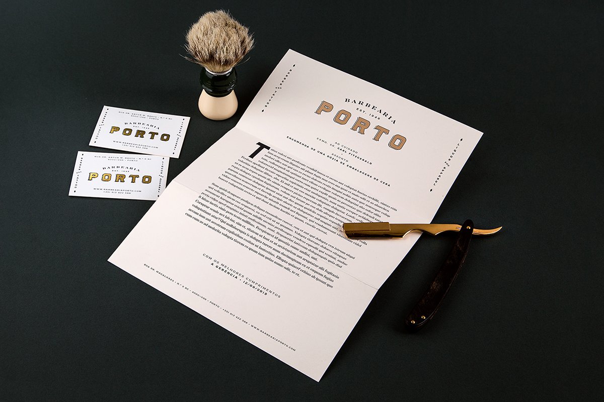 Barbearia Porto理發(fā)店品牌形象  單頁設計