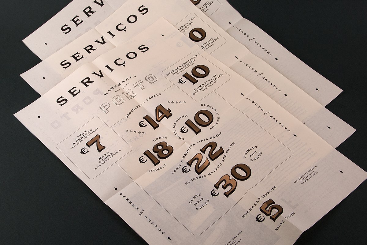Barbearia Porto理發(fā)店品牌形象  單頁設計