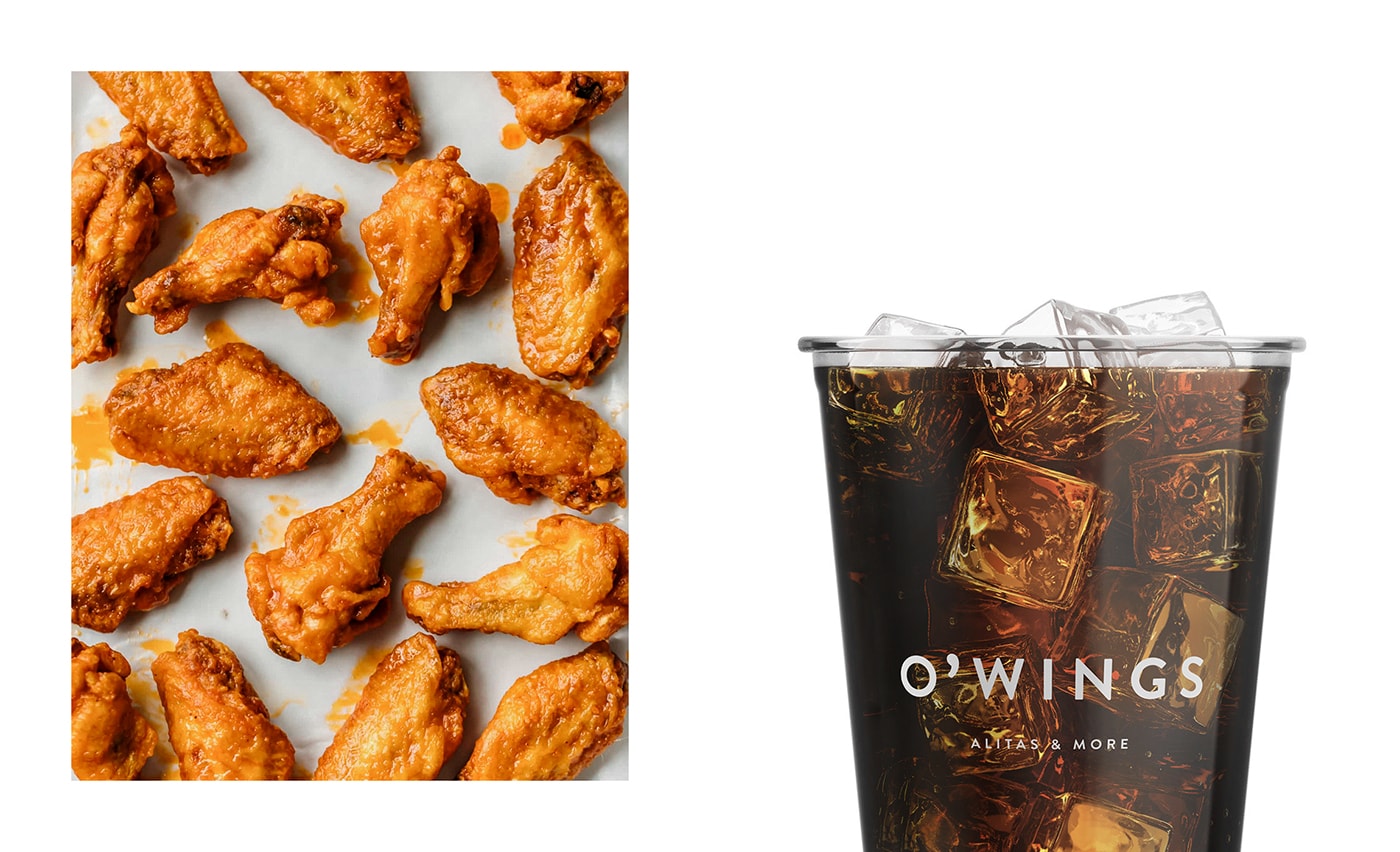 O'Wings 高檔快餐店品牌設計——品牌視覺營銷塑造差異化，餐飲品牌設計，餐飲視覺營銷，品牌設計公司，深圳品牌設計，左右格局